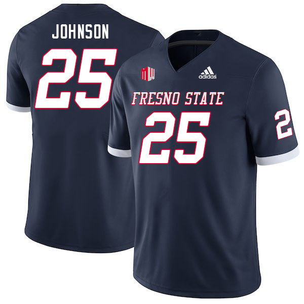 Men #25 Justin Johnson Fresno State Bulldogs College Football Jerseys Stitched Sale-Navy - Click Image to Close